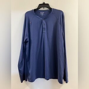 Rhône Henley Navy Blue Long Sleeve T-shirt Top Mens